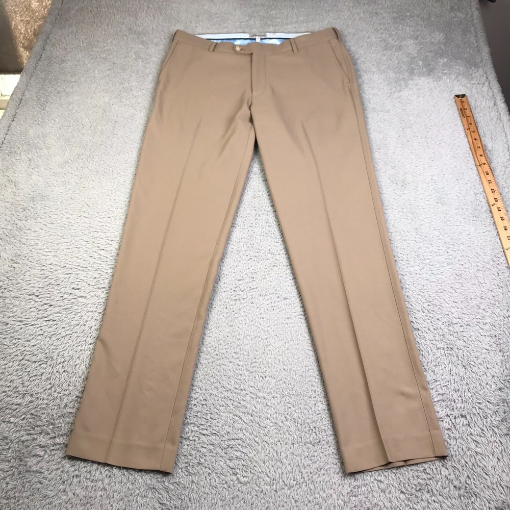 Peter Millar Pants Mens 34‎ (36x33) Brown Performance Stretch Golf Chino Slacks